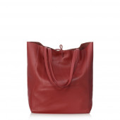 Geanta shopper din piele naturala DiAmanti Luisa Rosso